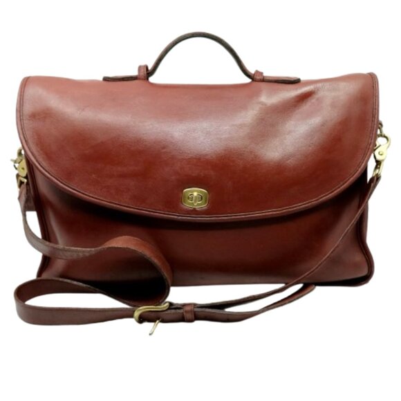 COACH~vintage usa~Lexington Brief 2130~LAPTOP BAG MAHOGANY LEATHER  ALL PURPOSE - Picture 1 of 7
